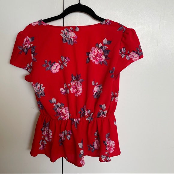 Nordstrom red floral print blouse - Picture 3 of 3